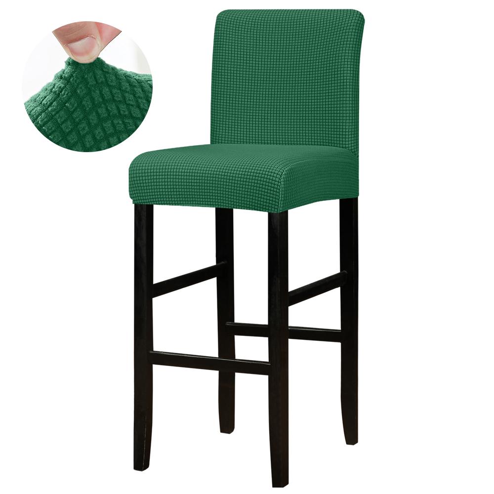 Solid Bar Chair Cover Short Back Bar Stool Slipcover For Hotel Banquet Dining Room Small Size Seat Protector