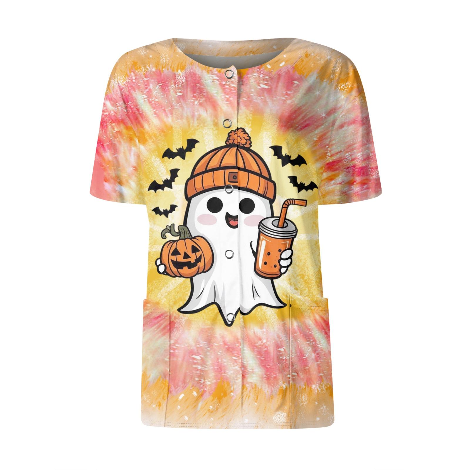 

Женские карманы с короткими рукавами и рисунком, воротник-стойка с рабочим принтом, однобортная защитная одежда, куртка-кардиган, топ XL