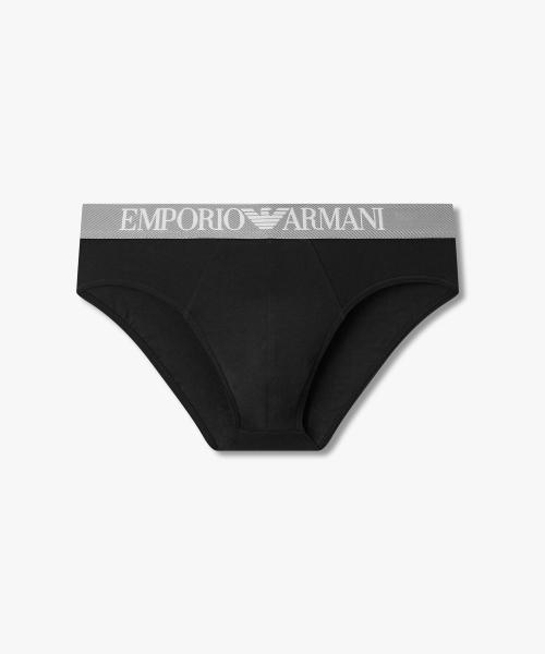 

[Emporio Armani Underwear] Мужские хлопковые трусы с текстурированной резинкой 0816111153 [Отправка из Кореи] 100% Оригинал Black - S