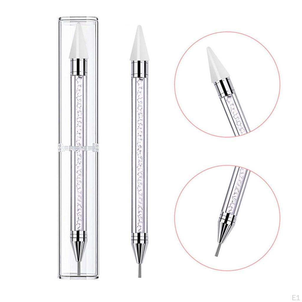 Rhinestone Dotting Pen for Nail Art DIY Decoration Picker Wax White