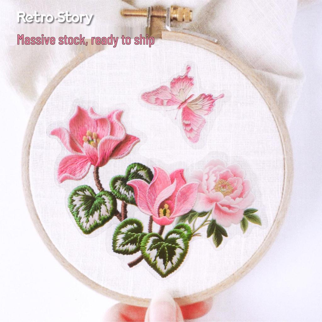 Confezione di Adesivi Ricamo Paesaggistico DIY RetroStory