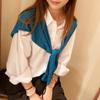 Warm Stripe Knitted Shawl Sunscreen Blouse Shoulder Fake Collar Retro Knot Scarf  Ladies/Girls