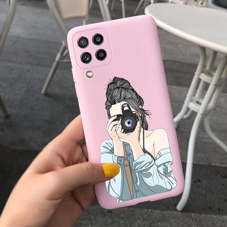 For Samsung Galaxy M32 Case Samsung M12 Soft Silicone Flower Phone Case For Samsung M32 M325F Cover Galaxy M 12 32 M12 TPU Funda
