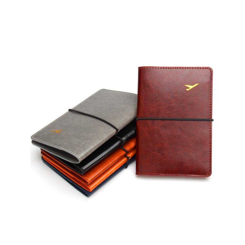 Ultra Lightweight Flight Passport Cover Elastic Band Passport Case Strap Ticket Holder Id Card Holders Leather Passport Holder