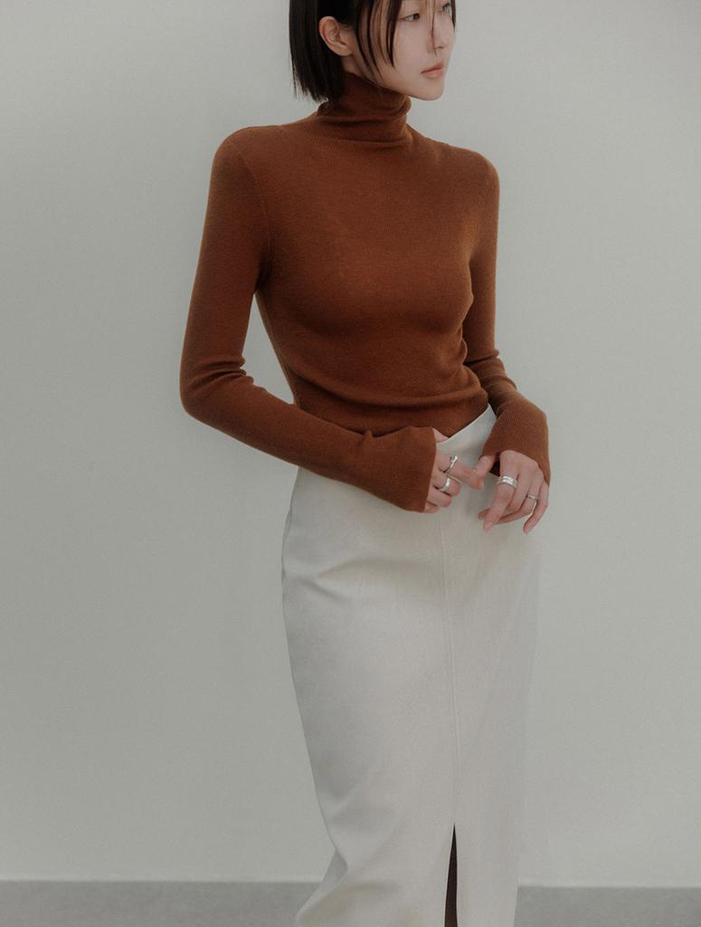 Memua Rolling Slim High Neck Knit (Blue)
