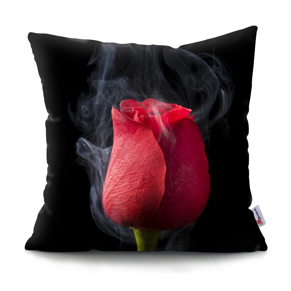 Mote Rose Putetrekk Polyester Print Putetrekk Beautiful Flower Home Decor Putetrekk