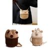 Knit Capybara Mini Handbag With Open Top And Card Pocket For Casual Daily Use