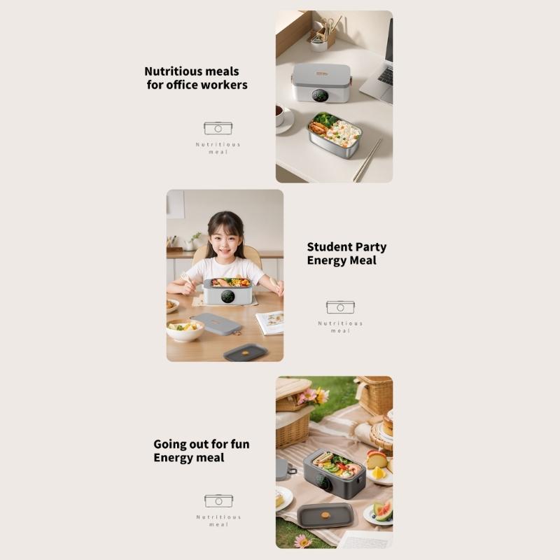 Rechargeable Hot Meal Container Intelligent Temperature Regulation Fast Heating Meal Container For Various Occasion