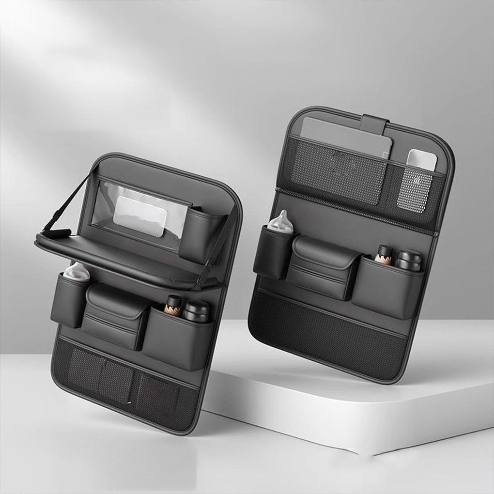 PU Auto-Sitz-Organizer mit klappbarem Tischtablett, Fahrzeug-Ordnung und Organisation, Wasserdichte Spielzeugaufbewahrung Pu