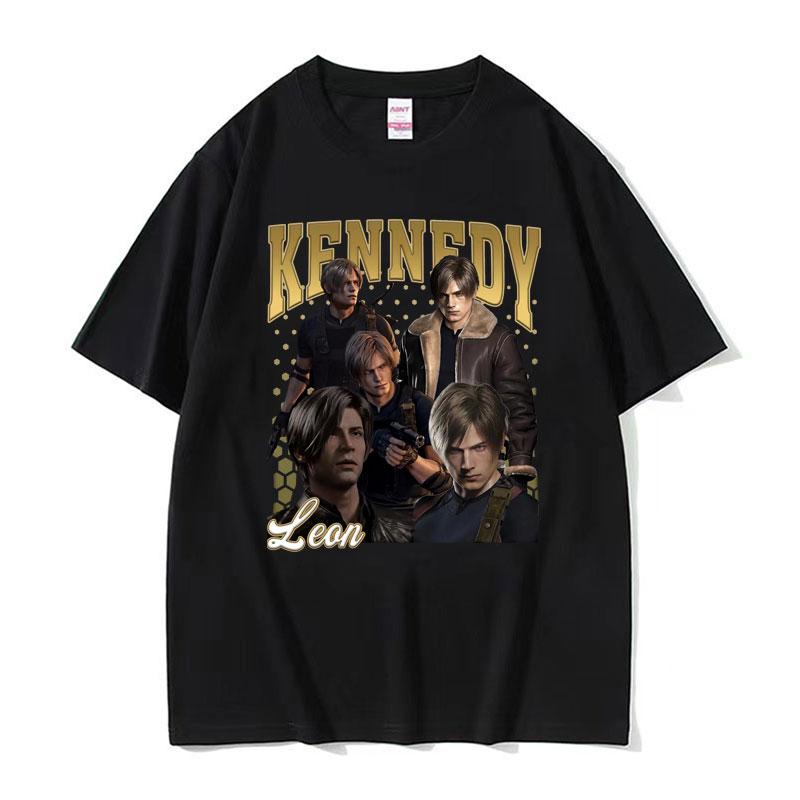 I Heart Leon Kennedy Potisk Trička Pánské Dámské Oblečení Móda Vintage Tričko Pánské Oversized Bavlna Krátký Rukáv Tričko Top