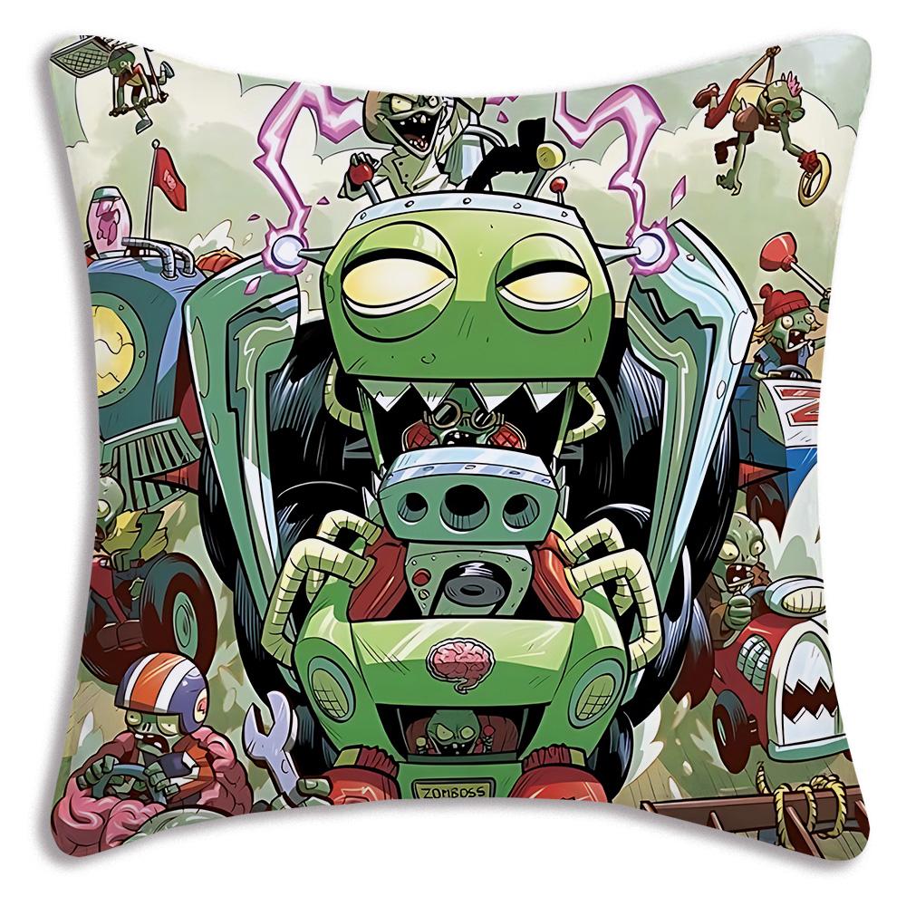 Game For Plantss Vs. Z-Zombies Pillow Covers Cartoon Sofa Decorative Home Double-sided Printing Short Plush Cute Cushion Cover
