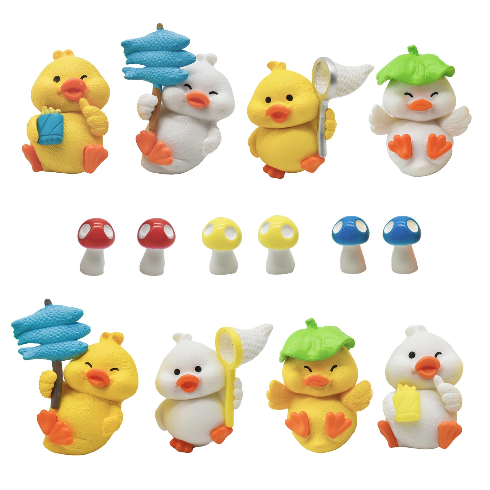 

Pinenjoy Duck Figurines, 8 Animal Figurines, Resin, Cute Miniature Ornaments, Adorable Objects for Aquarium Decoration, Fun Farm Sculptures, Garden