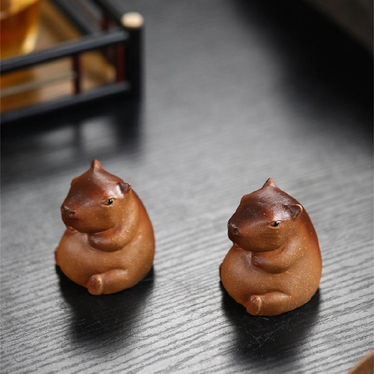 Cute Capybara Ornament Table Figure Distinctive Clay Capybara for Collector