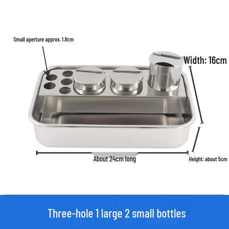 304 Stainless Steel Disinfection Tray Set 24x16 cm
