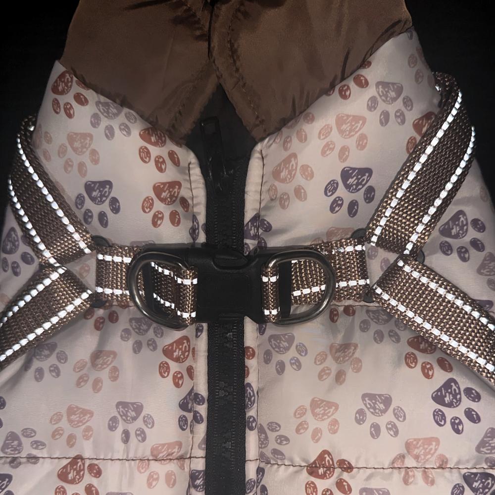 Dog Jacket With Harness Winter Warm Reflective Chihuahua Pug Coat Pet Vest Clothes For Small Medium Dogs Cat Dog Costume Outfits