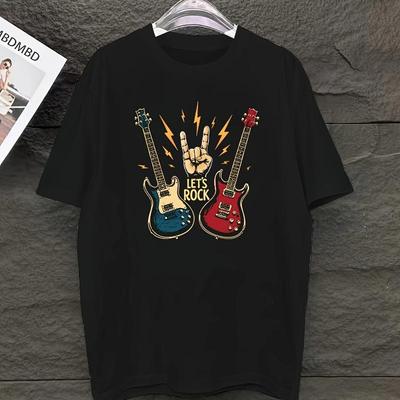 Let's Rock T-Shirt,Soft Breathable & Fade-Resistant, Classic Fit for Daily Casual Wear
