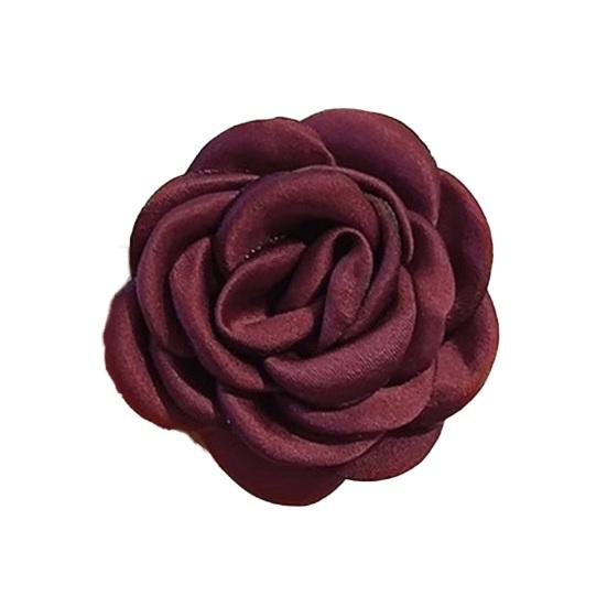 3D Brož s designem látkové květiny, klip na límec, květ kamélie, klopa, všestranné nošení, módní doplněk