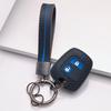 Anti Slip Car Key Protector for Peugeot 107 108 206 207 307 308 Citroen C1 C2 C3 C4 with Keychain Honeycomb Texture Racing Stripe Remote Key Protector