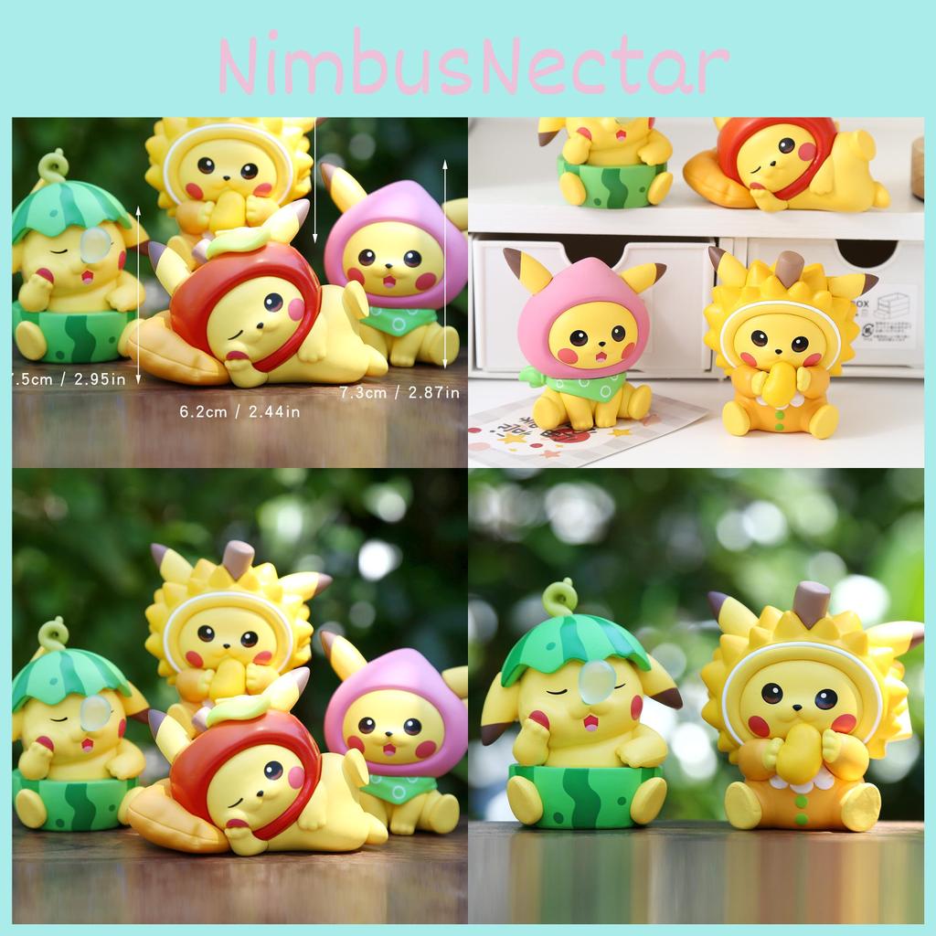 Pikachu Pvc Cute Fruit Figurine Collectible Toys Ornament For Children And Teens