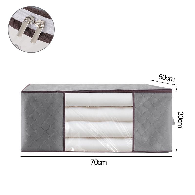 Large Capacity Cotton Quilt Storage Bag with Transparent Window - Ideal for Clothes & Household Items