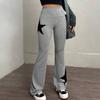 Pantaloni a zampa vita alta da donna Pantaloni casual elasticizzati Stampa a stelle Spessore medio Uso quotidiano