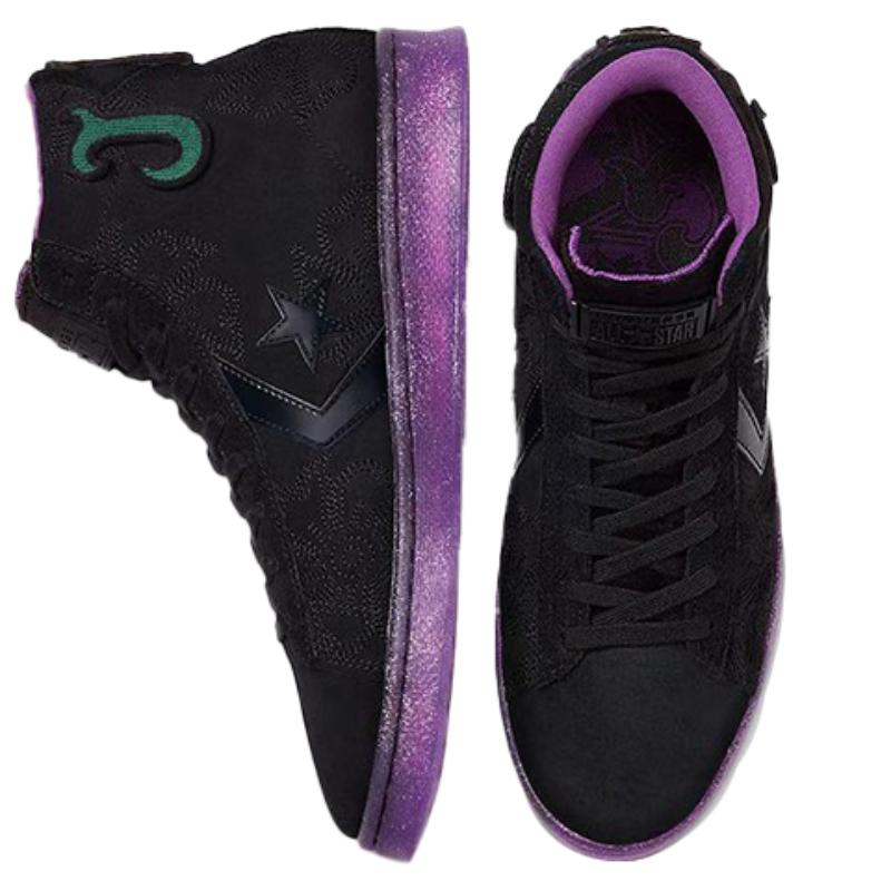 Joe FreshGoods x Converse Cons Pro Leather Rutschfest Langlebig High-Top Skateschuhe Unisex Schwarz Lila
