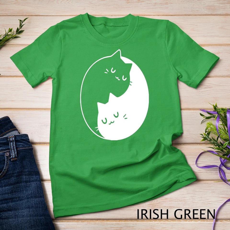 Yin Yang Cat- Meditation, Yoga Cat Lover Unisex T-shirt 3 2XL