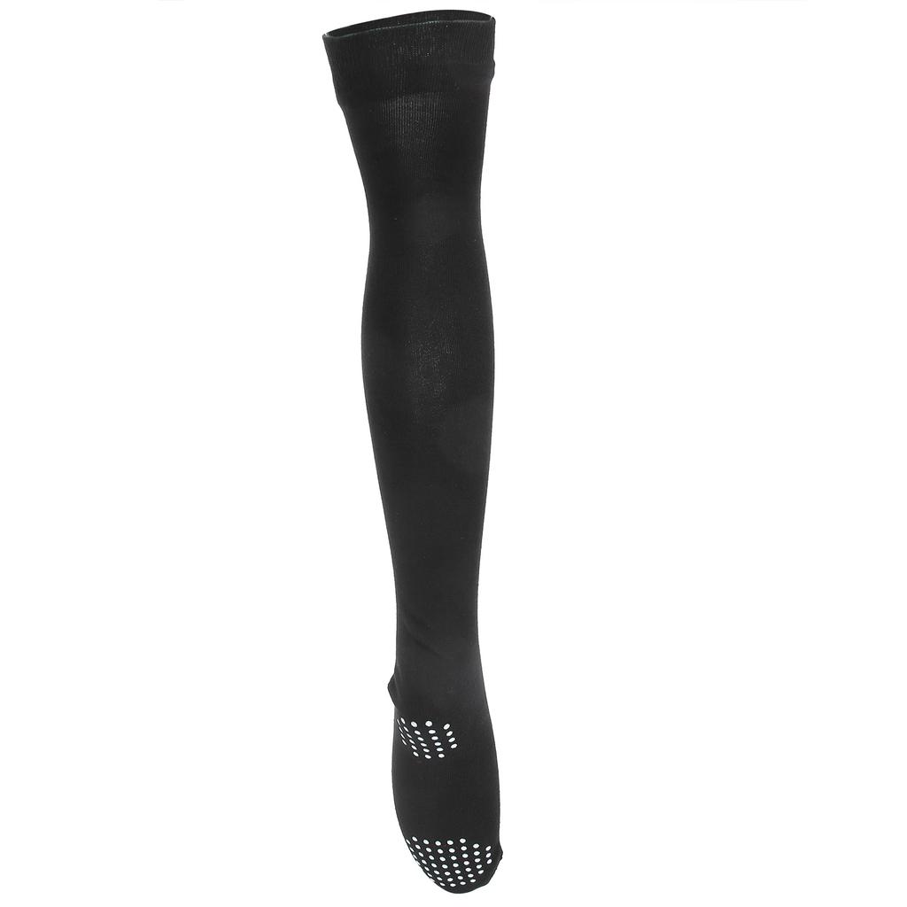 Damen Yoga Socken Rutschfest Warm Oberschenkelhohe Strümpfe für Fitness Lateinamerikanischer Tanz Sport Schwarz