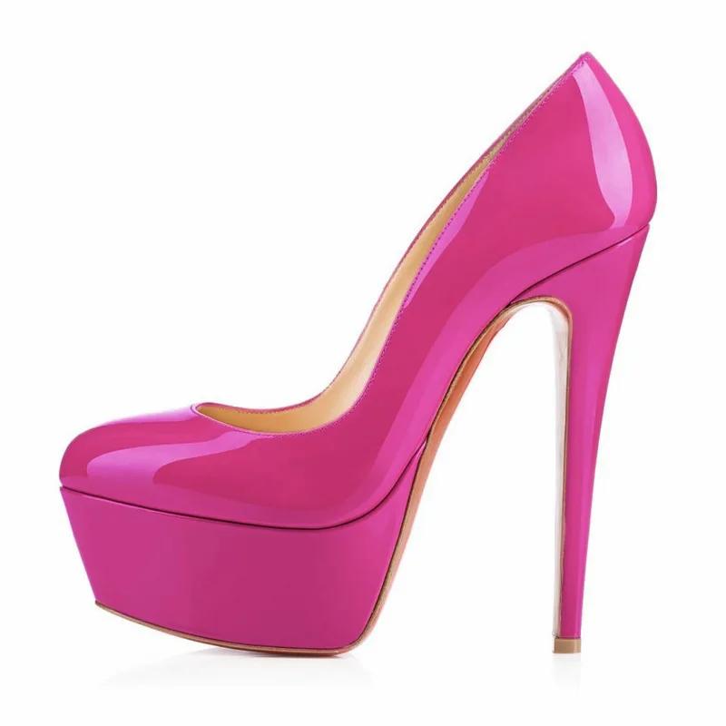New Women Pumps Extremely High Heels Shoes14cm Sexy Patent Leather Woman Wedding Party Shoes Platform Stiletto Red 817-9PA