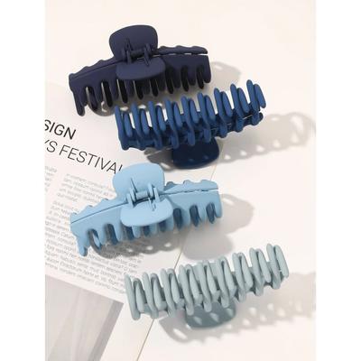 4 Pcs Large Mixed Colors Hair Claw Clips for Thin Hair Thick Hair Non-Slip Hair Grip Styling Accessories for Women and Girl