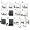 Rustproof Towel Rack Bathroom Stainless Steel Hook Adhesive Hooks Clothes Hanger Wall Door Holder