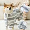 Super Absorbent Coral Velvet Towel Quick-Dry with Adjustable Belly Strap Dog Bathrobe Thickned Soft Striped Dog Towel