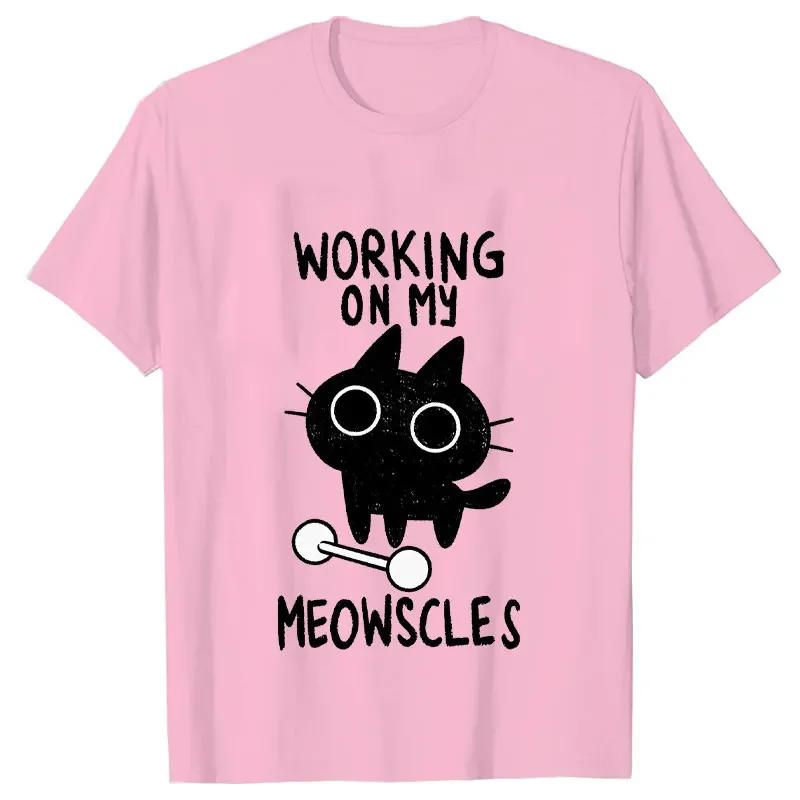 Summer Clothes Street Hip Hop Black Cat Anime Tees Fitness Cat Print Tshirts Female Short Sleeve Trendy Summer Clothing