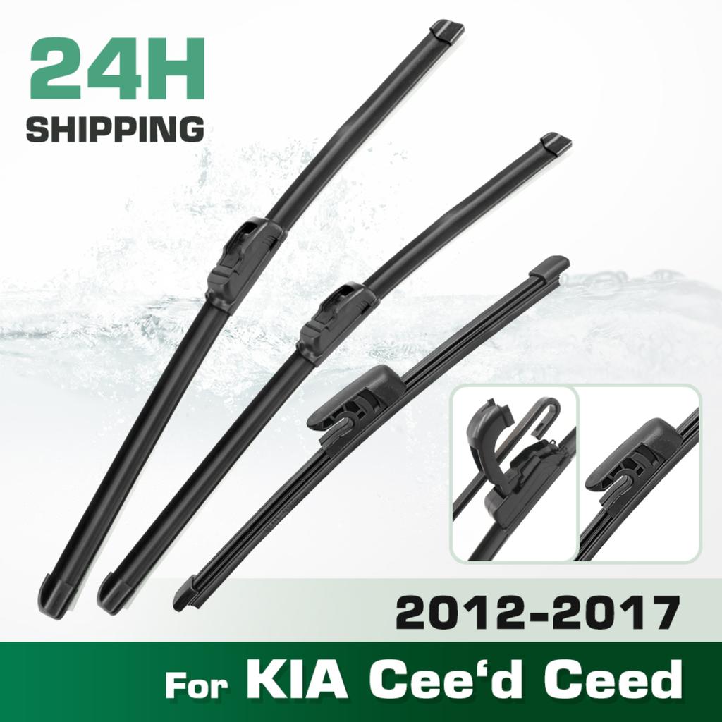 For KIA Cee'd Ceed 2012-2017 2013 2014 2015 2016 Wiper Front&Rear Wiper Blades Windshield Windscreen Window Brushes 26"+14"+12