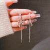 Sterling Silver Bow Pearl Earrings - Trendy Autumn 2022 Korean Style