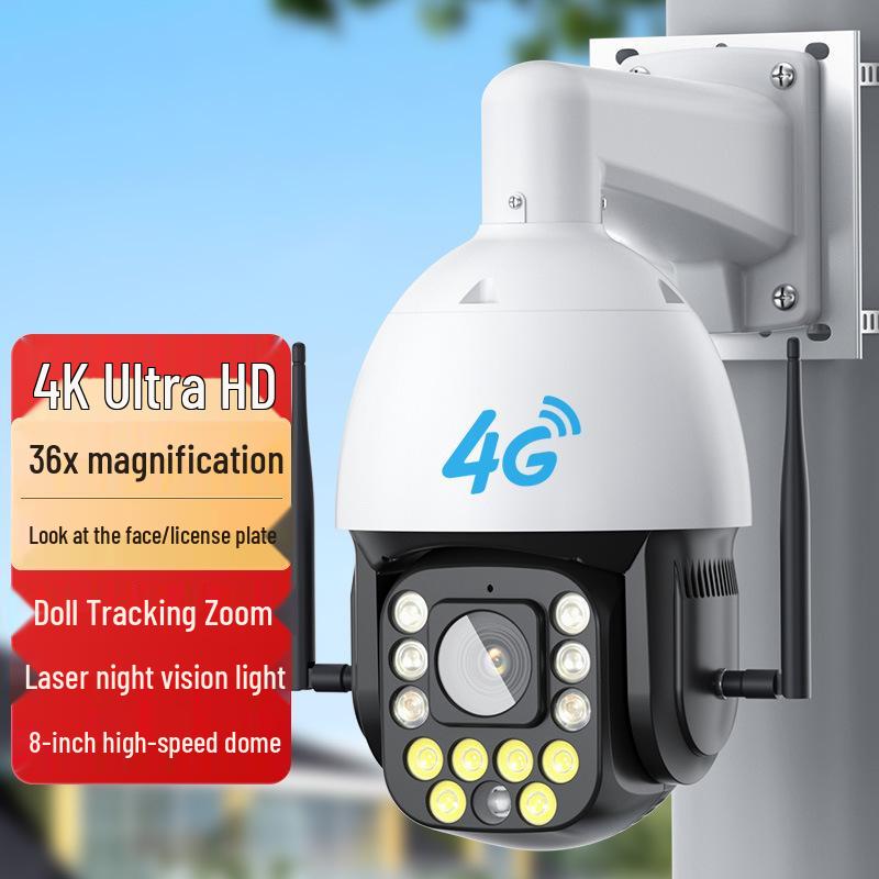 

4G Віддалена HD Камера PTZ для Зовнішнього Спостереження з Нічним Баченням 360°, Водонепроникна WIFI Version 5MP 36x Zoom (No Memory Card)