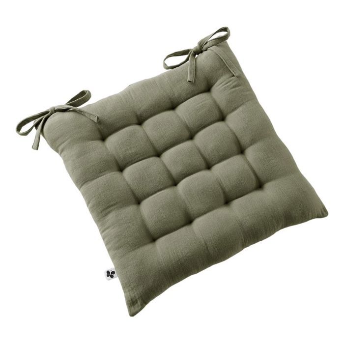 Assise matelassée 16 points "Gaïa" 40 x 40 cm "Gaze de Coton" l'Effet Papillon