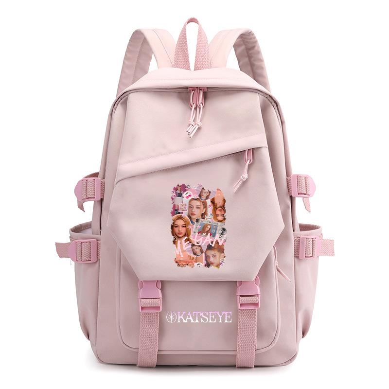 KATSEYE Backpack for School Kids Students Canvas Lightweight Outdoor Travel Daypack Anti-water Large Capacity 601123-9
