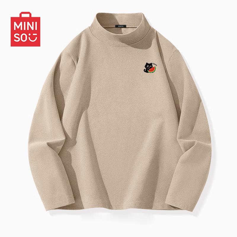 

MINISO Men s Fleece-Lined Long-Sleeve Half-Turtleneck T-Shirt 2XL