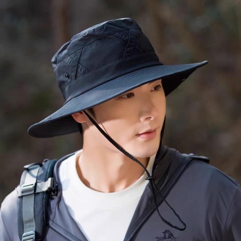 Outdoor Sun Protection Hat Men'S Summer Fishing Sun Hat Big Brim Breathable Cool Hat Hiking Bucket Hat