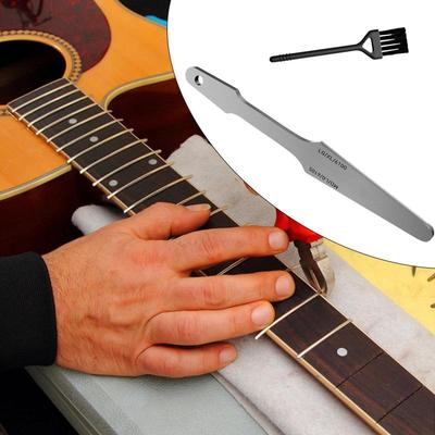 Double-Sided Guitar Fret File Luthier Tool for Grinding Crowning Fret Leveling with Clean Brush Guitar Fret Tools