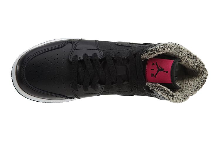 Kids' Sneakers Nike Jordan 1 Retro High Fleece Black Pink (GS) Black/Deadly Pink-White