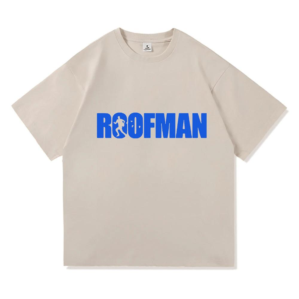 TV Roofman Letter Graphic Tshirts Short Sleeve Cotton Loose Male T-shirt Unisex Streetwear O-neck Fashion Casual Women T Shirt