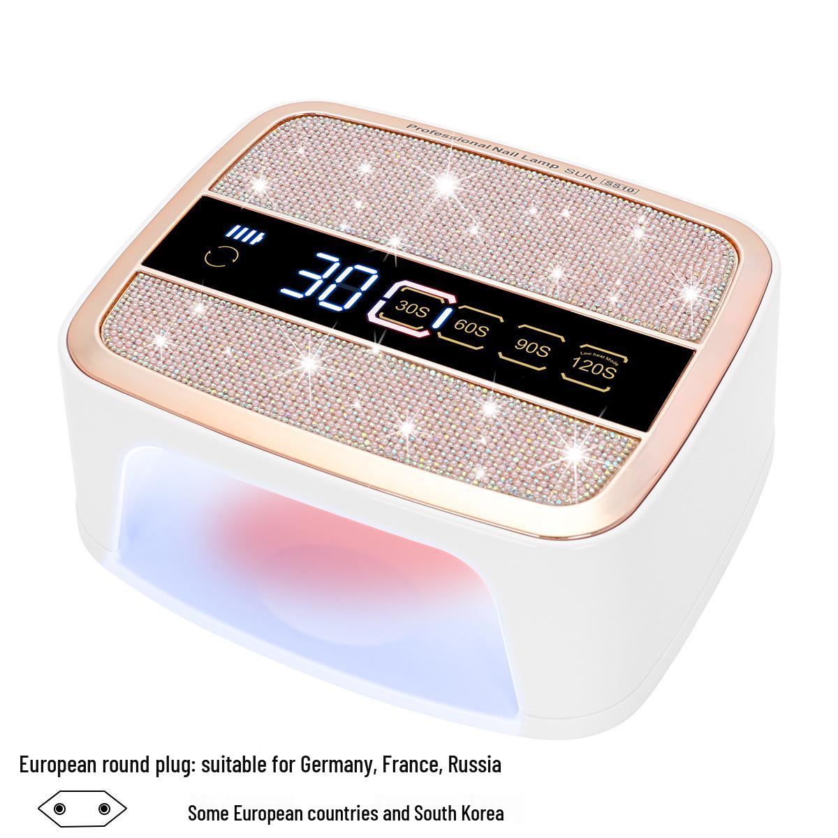 

SS10 168 Вт Перезаряжаемая лампа для сушки ногтей с кристаллами - Высокая мощность, быстрая сушка для салонов