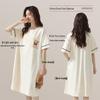 Langsha Women's 100% Cotton Short-Sleeve Sleep Dress