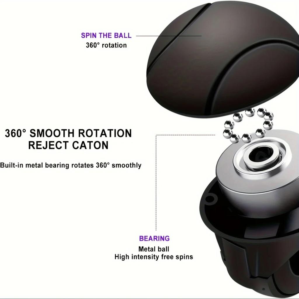 One-Hand Operation with Built-in Metal Bearing & Non-Slip Grip Easy-Grip Silicone Steering Wheel Knob 360° Smooth Rotation
