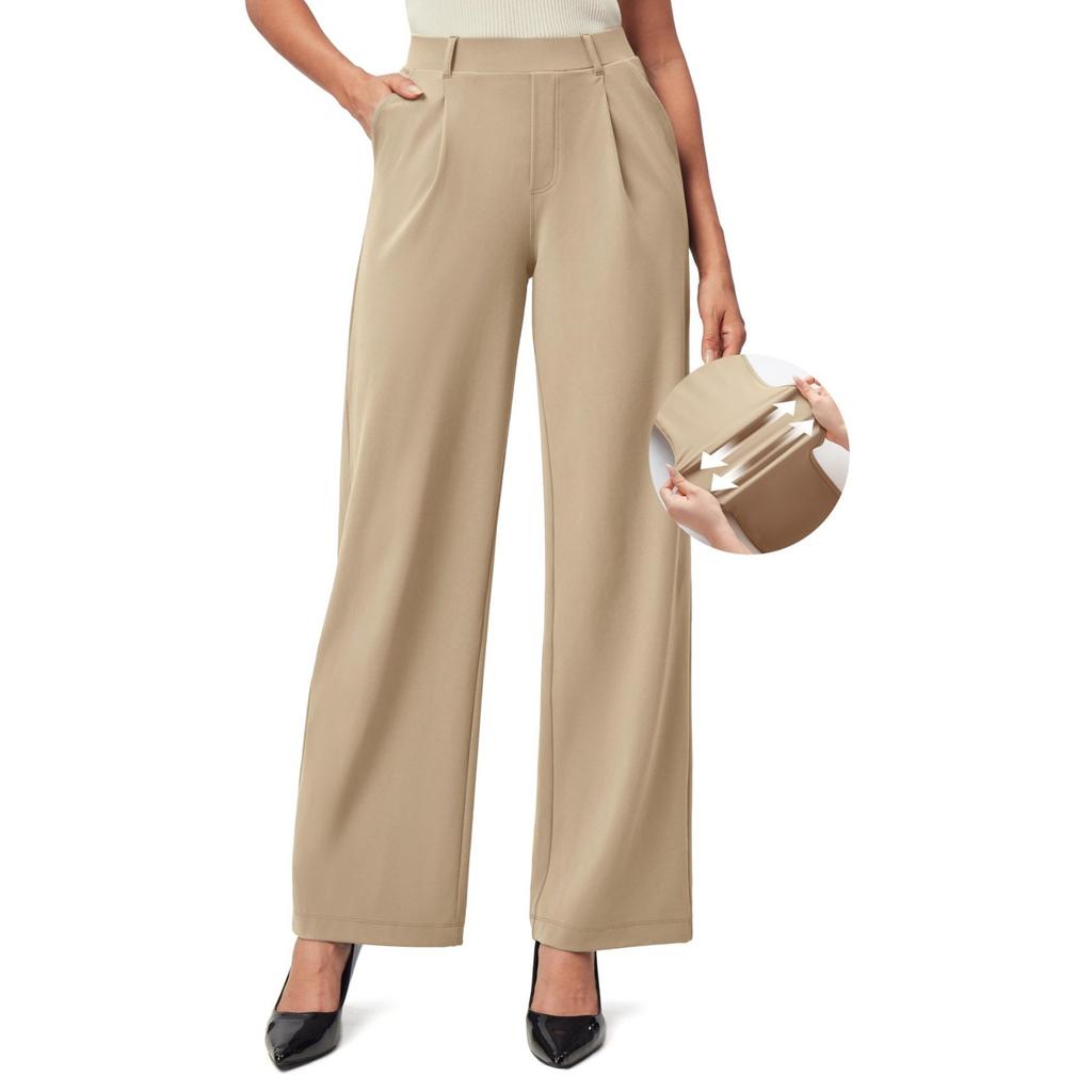 Fashionable Women's Stretch Pants, Work, Business, Casual Pants With Pockets, Western- Pants