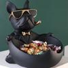 Animal Statue Room Modern Storage Basket, Small Accessory Decoration Rack, Candy, Dog With Tray