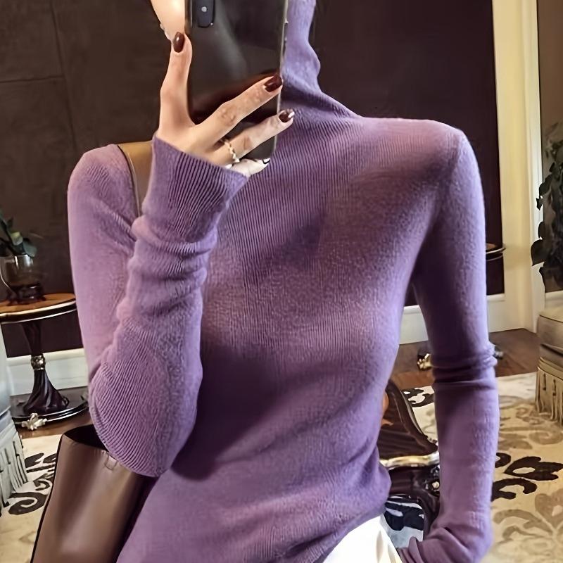 Soft and Plush Turtleneck Sweater for Women, Autumn/WinterNew Style, Body-Hugging High Neck Base Layer for Women