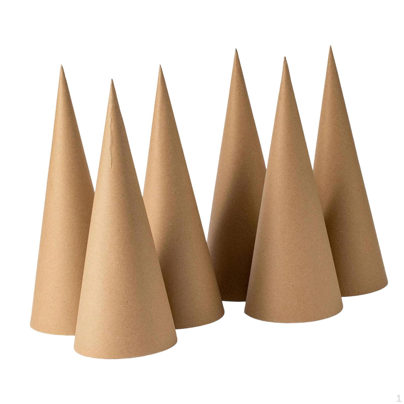 

6 Open-bottom Paper Mache Cones, Imaginative Decoration for Crafts, Painting, And Party Hat 25cm